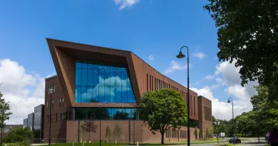 Exterior photo of the UL Glucksman library building