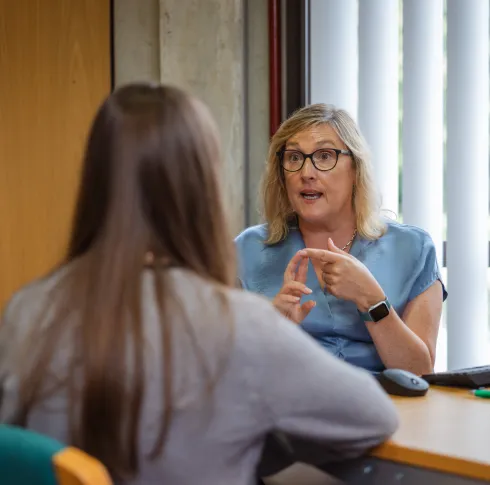 Student having a consultation with Careers Advisor