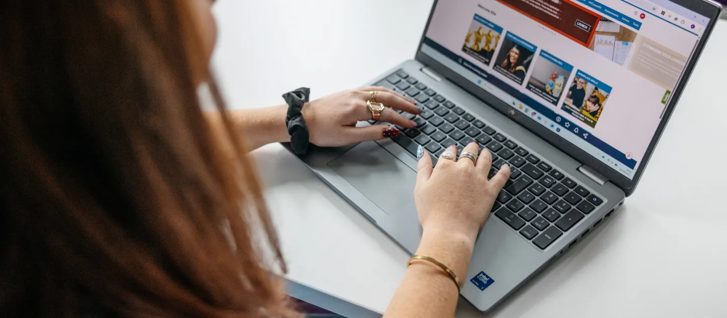 Student working on MYCareerPath