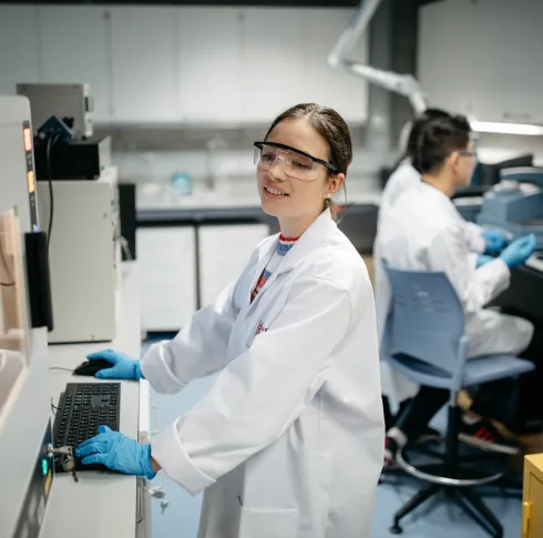 Lab researchers working