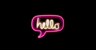 Neon hello sign