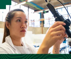 Engineering student at work in UL 