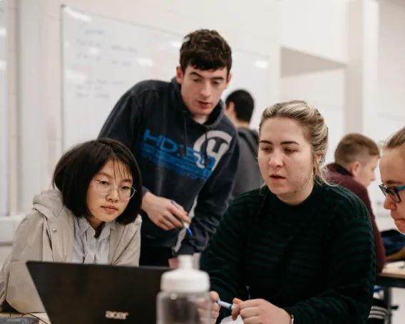 Students learning IT