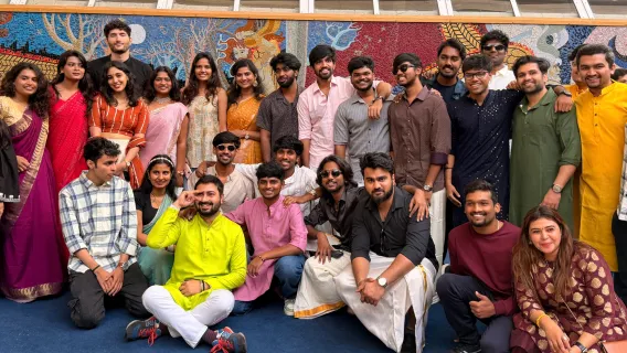students in traditional clothing celebrating Diwali