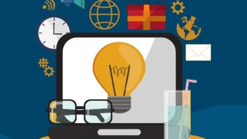 Graphic image with lightbulb on computer screen